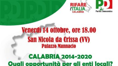 Fondi europei e opportunità per gli Enti locali, se ne parla a San Nicola da Crissa