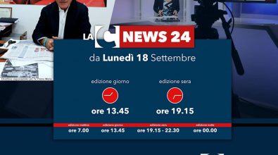 Tg La Cnews24: dal 18 settembre nuovi orari alle 13.45 ed alle 19.15 (VIDEO)