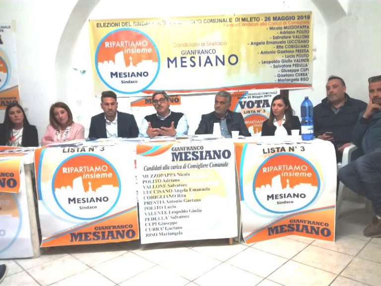 Comunali a Mileto, Gianfranco Mesiano presenta la sua squadra