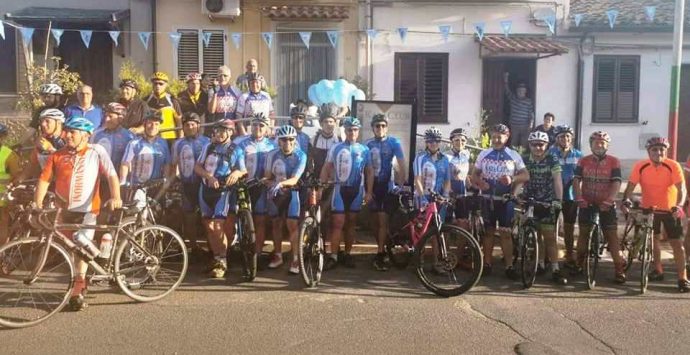 Pellegrini in bici da Mileto a Dinami in onore di Giuseppe Cupi