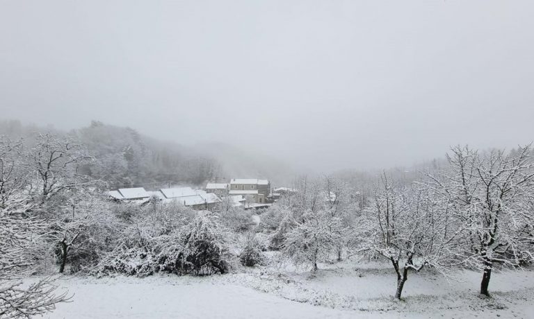 Neve sulle Serre vibonesi: la primavera debutta con fiocchi e gelo in tutta la Calabria