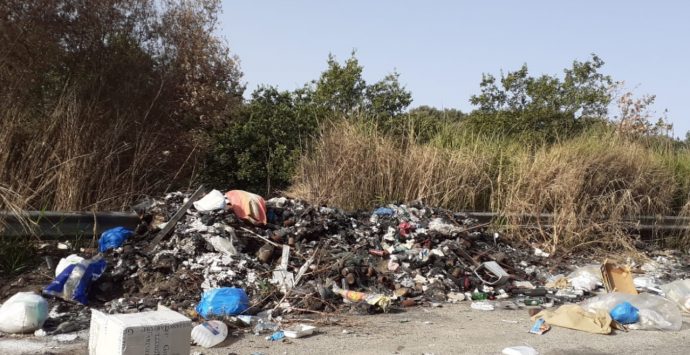 Rifiuti a fuoco lungo la strada Vena Inferiore-Vibo, i cittadini: «Una vergogna»