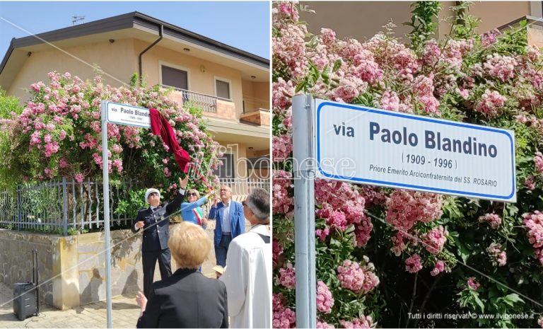 Vibo, una via intitolata a Paolo Blandino: «Ha fatto la storia di questa città» – Video