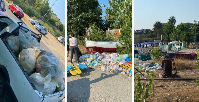 Montagne di rifiuti in spiaggia a Briatico: dopo la pulizia, l’installazione di telecamere