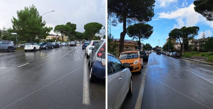 Vibo, i residenti di Palazzo Bruni: «Noi ostaggi delle auto in sosta su viale della Pace» –Foto