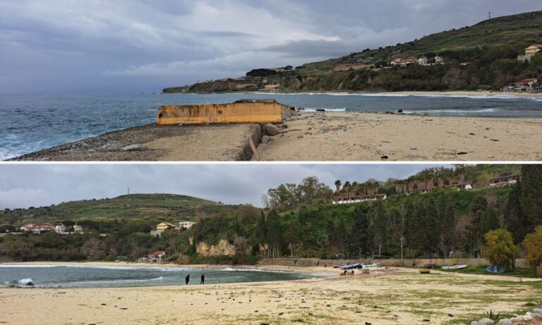 Porto di Sant’Irene, litorale devastato dalle mareggiate. Il sindaco: «Ripercussioni pesanti sul turismo»