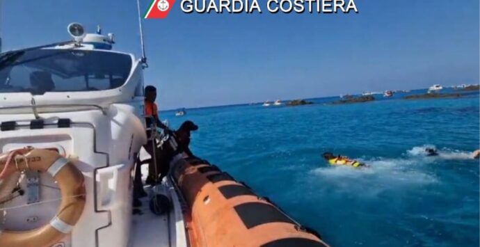 Esercitazione in mare della Guardia Costiera con i cani di salvataggio nel Vibonese