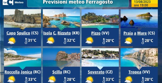 Ferragosto in Calabria: torna il caldo ma senza valori roventi