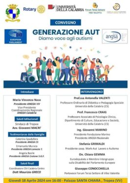 “diamo Voce Agli Autismi”, A Tropea Il Convegno Dell’associazione Angsa