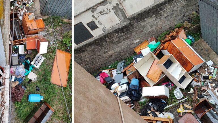 Mini discarica nel cortile di un complesso di case popolari a Vibo, la denuncia dei residenti: «Situazione insostenibile»