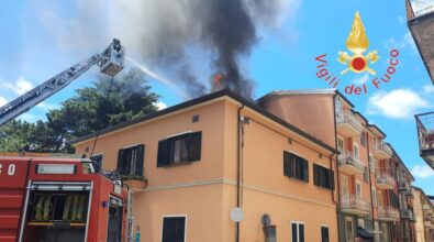 Incendio in pieno centro a Vibo, in fiamme il tetto di una casa: salvati due cani – Video
