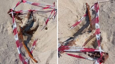 Detriti rugginosi semisommersi sulla spiaggia di Bivona, Patania: «Un pericolo costante per i bagnanti»