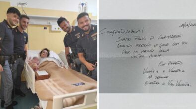 Elisa ha fretta di nascere, le volanti della polizia scortano mamma e papà da Ricadi all’ospedale di Vibo: «Angeli in divisa»