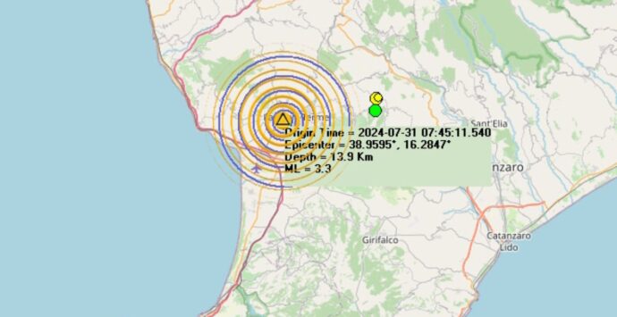 Terremoto di magnitudo 3.3 nei pressi di Lamezia Terme. Ieri il grande spavento per la scossa nel Vibonese