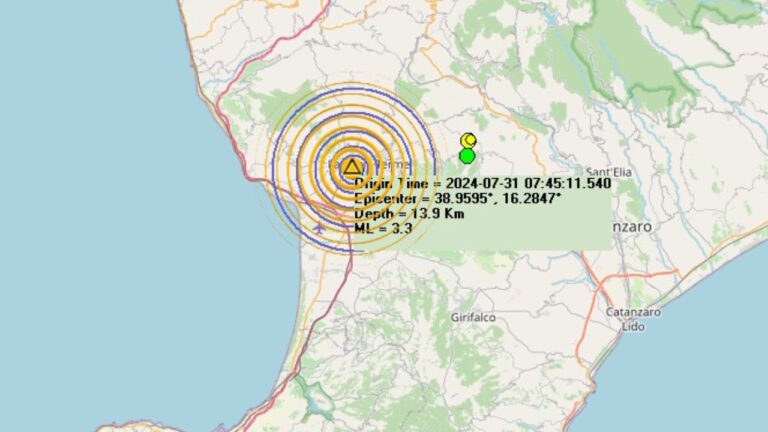 Terremoto di magnitudo 3.3 nei pressi di Lamezia Terme. Ieri il grande spavento per la scossa nel Vibonese