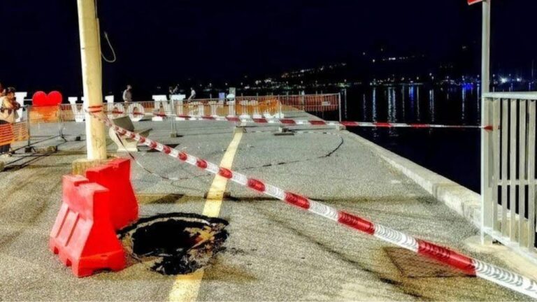 Vibo Marina, si apre una voragine sulla centrale banchina Fiume del porto