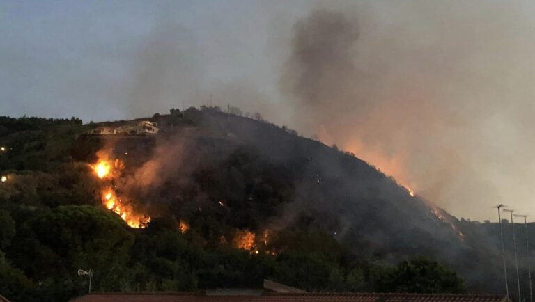 Vibonese nella morsa degli incendi: il vasto rogo di Parghelia domato solo stamattina, in fiamme uliveti a Monsoreto