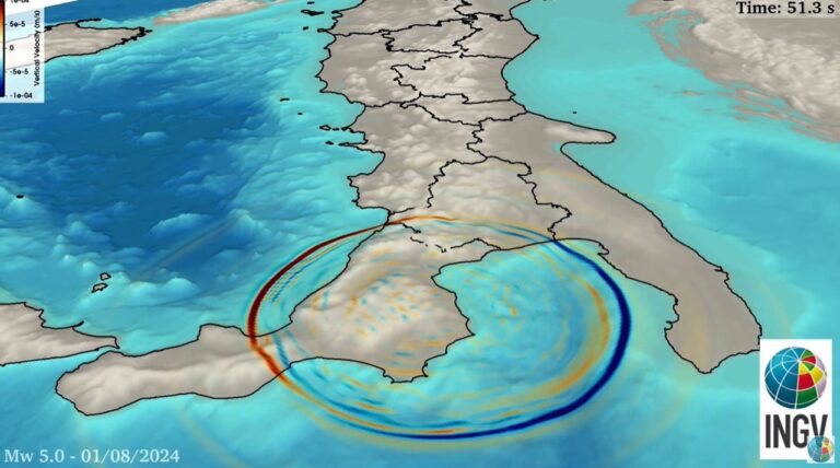 Terremoto di magnitudo 5 in Calabria: ecco il video che mostra come si sono propagate le onde sismiche