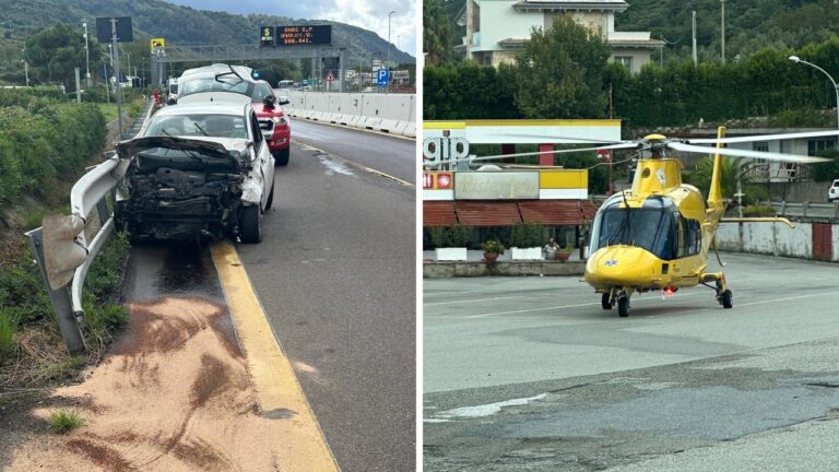 Incidente in autostrada a Pizzo, due i feriti: interviene l’elisoccorso