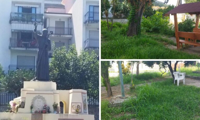 Pizzo, l’area verde dedicata a San Francesco preda del degrado: «Oasi di socialità per gli anziani, ma ora è invivibile»