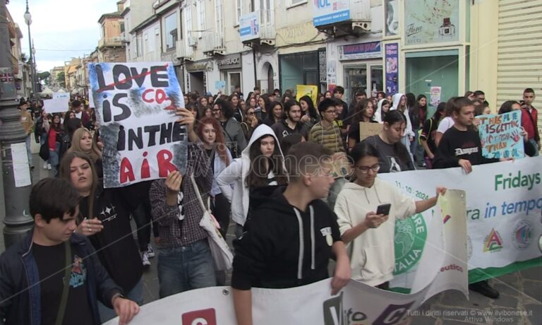 Anche gli studenti di Vibo in corteo per il clima e l’ambiente. Ma a terra restano i fischietti di plastica