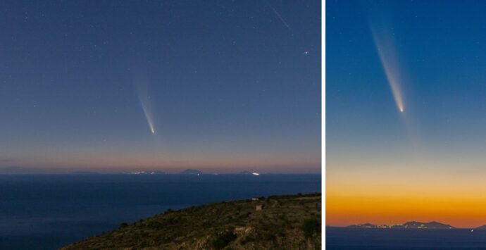 La cometa del secolo illumina il tramonto anche nel Vibonese: ecco Tsuchinshan-Atlas vista da Nicotera e Coccorino