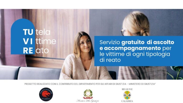 Assistenza legale e psicologica alle vittime di reato in Calabria: varato a Vibo il progetto dell’associazione Valentia Aps