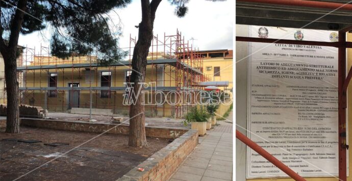 Cantiere fermo alla scuola Presterà di Vibo Marina, l’assessore Monteleone: «Serve una variante per procedere». Intanto la data di fine dei lavori è sparita dal cartello