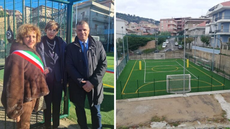 Nicotera, inaugurato all’Istituto tecnico industriale un campetto sportivo polivalente: lavori possibili grazie a 100mila euro di fondi Pnrr