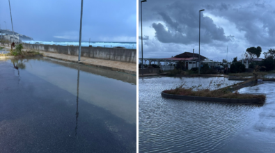 Pizzo, lungomare con… piscina, il muretto in località Savelli protegge dal mare ma crea una laguna di pioggia. L’opposizione: «Incapaci»