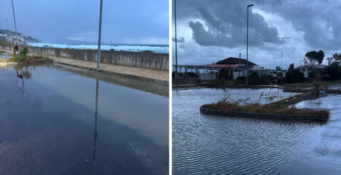 Pizzo, lungomare con… piscina, il muretto in località Savelli protegge dal mare ma crea una laguna di pioggia. L’opposizione: «Incapaci»