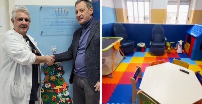 Taglio del nastro all’ospedale di Vibo, inaugurata la nuova sala giochi dedicata ai piccoli pazienti