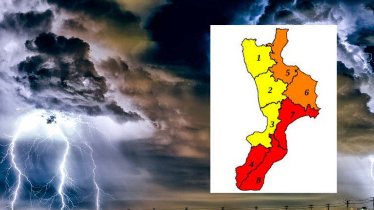 Meteo, allerta rossa su parte del Vibonese: previsti intensi nubifragi al confine con la provincia Reggina