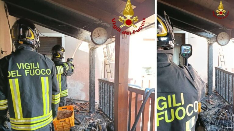 Paravati, incendio coinvolge una veranda in legno: intervengono i vigili del fuoco