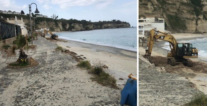 Tropea, partiti stamane i lavori di ripristino del lungomare Sorrentino sgretolatosi (ancora) durante le mareggiate invernali