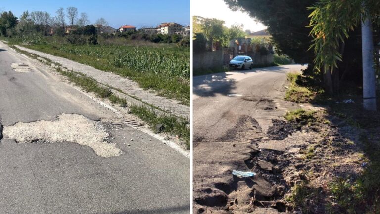 «Strade come cantieri, pericolose ma aperte al transito»: il degrado di Bivona e Porto Salvo nella denuncia di un’attivista FOTO